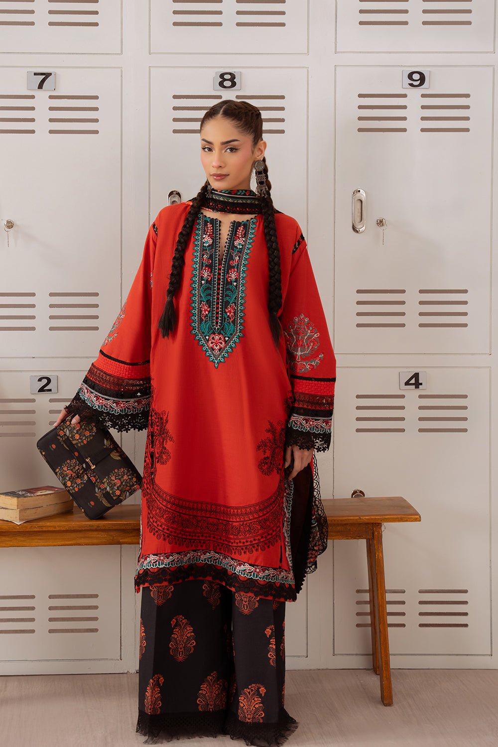 Saira Rizwan | Laanem Summer Lawn 25 | NAZLI-B-SRL25-06-Brand:Saira Rizwan-Type:Ladies Clothes-Orange-Lawn-House of Maryam- Buy in UK, USA