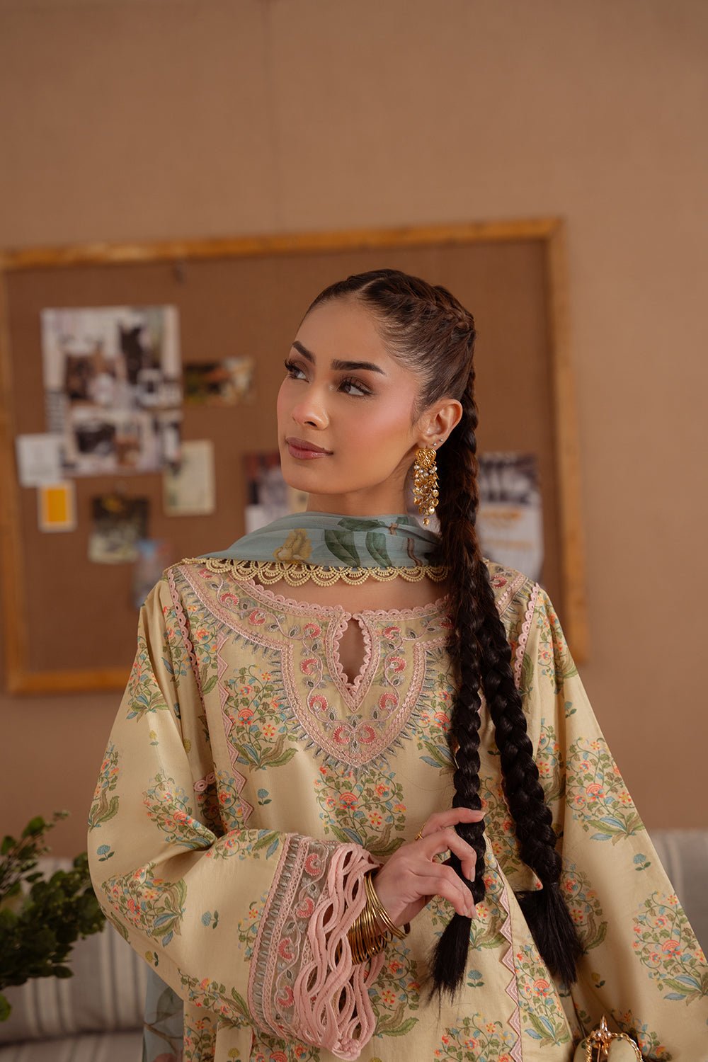 Saira Rizwan | Laanem Summer Lawn 25 | NERIDA-A-SRL25-02-Brand:Saira Rizwan-Type:Ladies Clothes-Beige-Lawn-House of Maryam- Buy in UK, USA
