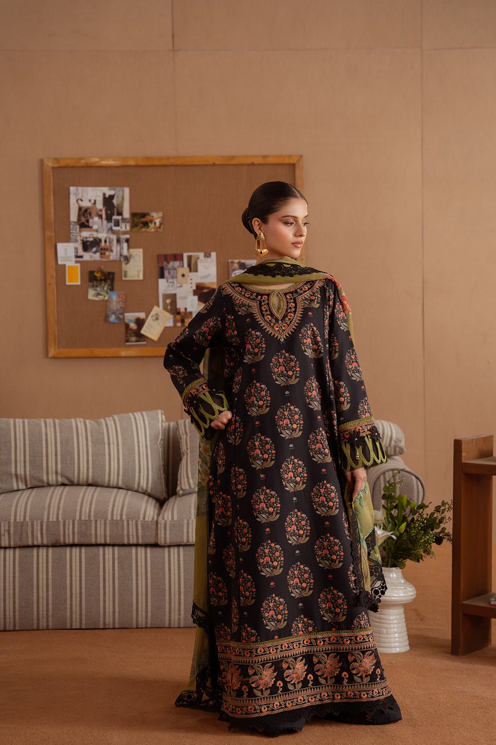 Saira Rizwan | Laanem Summer Lawn 25 | NERIDA-B-SRL25-02-Brand:Saira Rizwan-Type:Ladies Clothes-Black-Lawn-House of Maryam- Buy in UK, USA