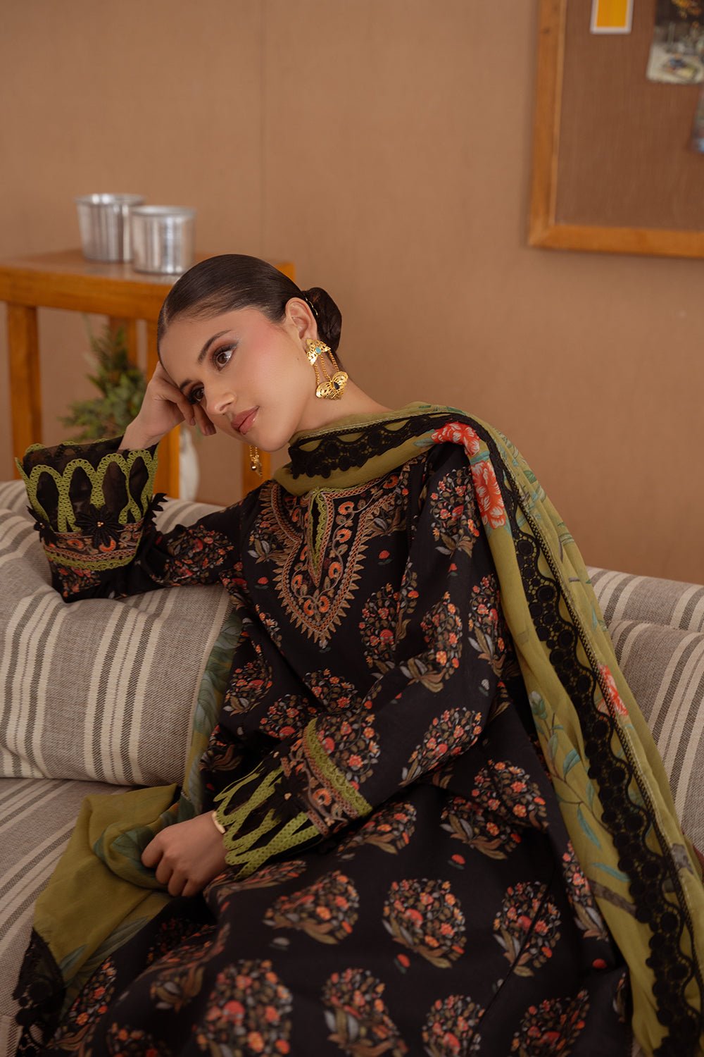 Saira Rizwan | Laanem Summer Lawn 25 | NERIDA-B-SRL25-02-Brand:Saira Rizwan-Type:Ladies Clothes-Black-Lawn-House of Maryam- Buy in UK, USA