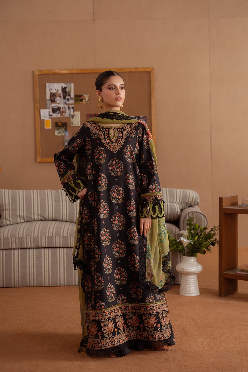 Saira Rizwan | Laanem Summer Lawn 25 | NERIDA-B-SRL25-02-Brand:Saira Rizwan-Type:Ladies Clothes-Black-Lawn-House of Maryam- Buy in UK, USA