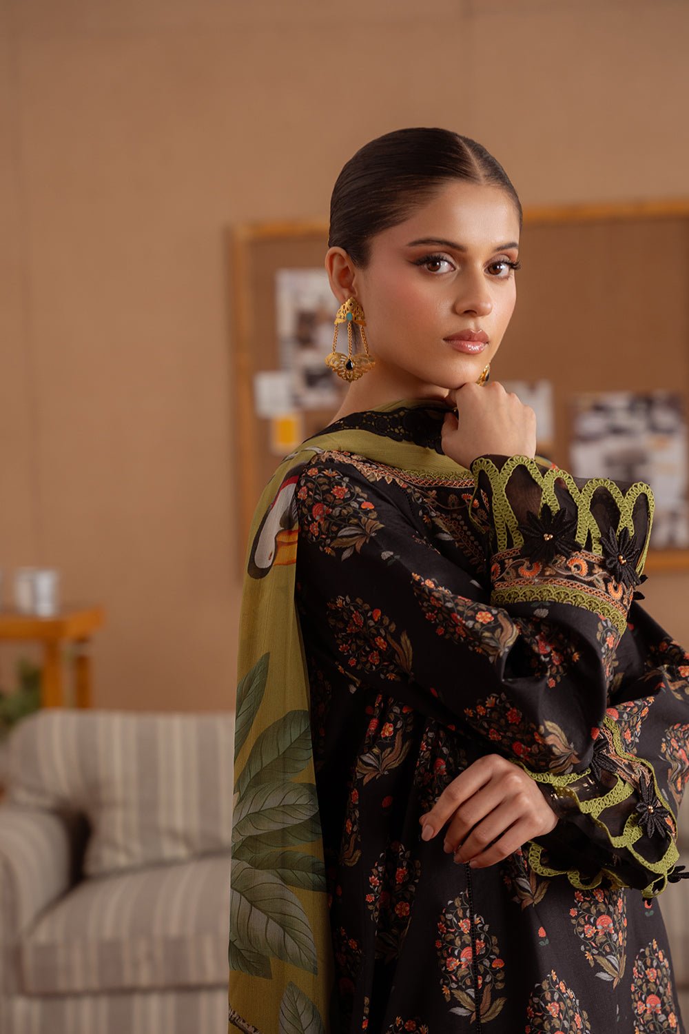 Saira Rizwan | Laanem Summer Lawn 25 | NERIDA-B-SRL25-02-Brand:Saira Rizwan-Type:Ladies Clothes-Black-Lawn-House of Maryam- Buy in UK, USA