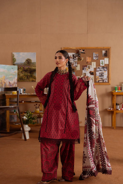 Saira Rizwan | Laanem Summer Lawn 25 | SEREN-A-SRL25-08-Brand:Saira Rizwan-Type:Ladies Clothes-Haute Red-Lawn-House of Maryam- Buy in UK, USA
