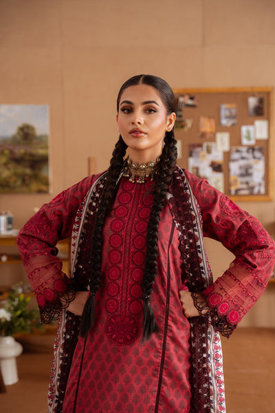 Saira Rizwan | Laanem Summer Lawn 25 | SEREN-A-SRL25-08-Brand:Saira Rizwan-Type:Ladies Clothes-Haute Red-Lawn-House of Maryam- Buy in UK, USA