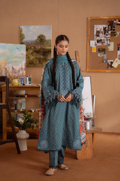 Saira Rizwan | Laanem Summer Lawn 25 | SEREN-B-SRL25-08-Brand:Saira Rizwan-Type:Ladies Clothes-Teal Blue-Lawn-House of Maryam- Buy in UK, USA