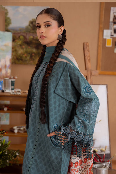 Saira Rizwan | Laanem Summer Lawn 25 | SEREN-B-SRL25-08-Brand:Saira Rizwan-Type:Ladies Clothes-Teal Blue-Lawn-House of Maryam- Buy in UK, USA