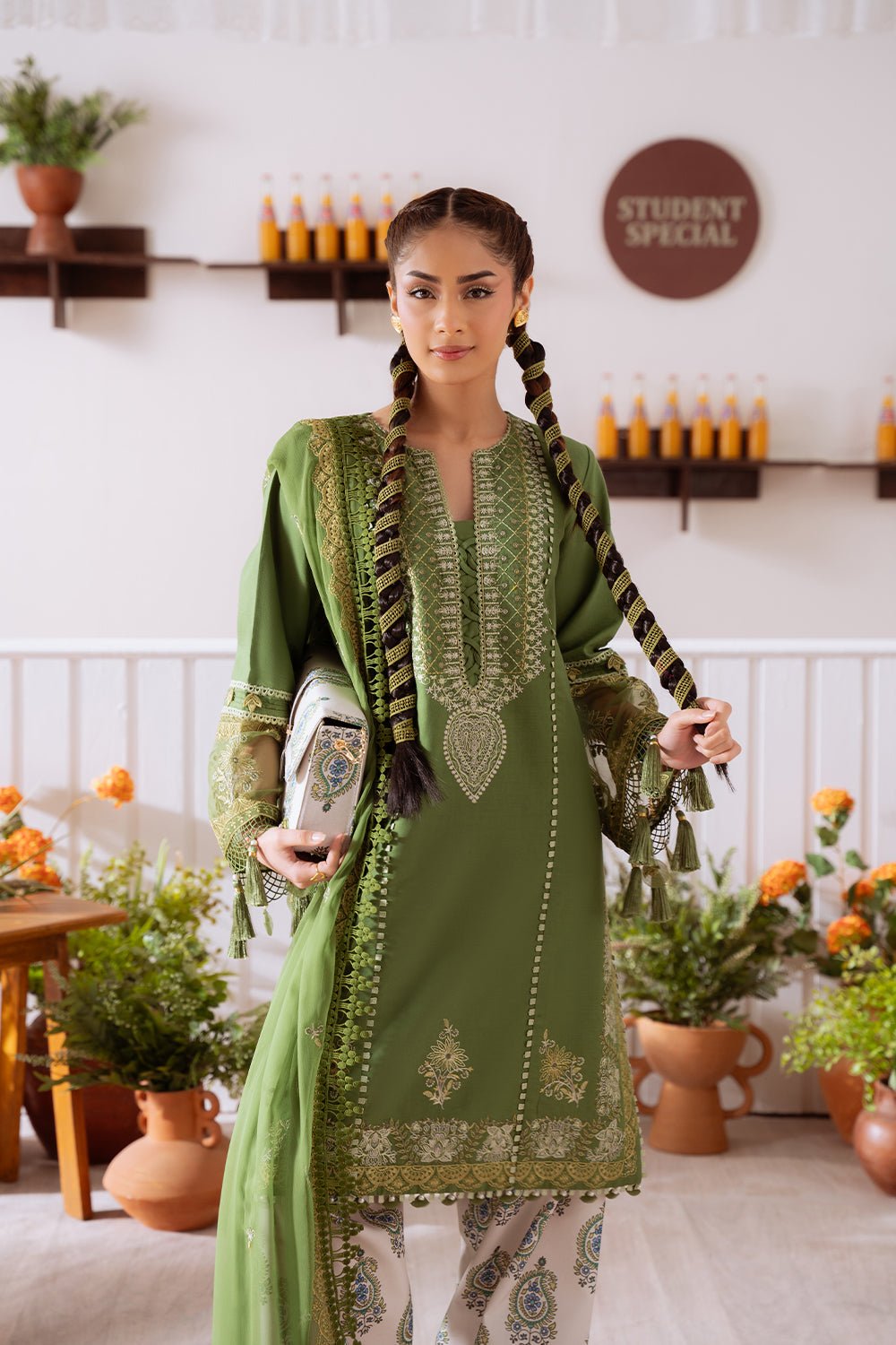 Saira Rizwan | Laanem Summer Lawn 25 | ZAFIRA-A-SRL25-03-Brand:Saira Rizwan-Type:Ladies Clothes-Pastel Green-Lawn-House of Maryam- Buy in UK, USA