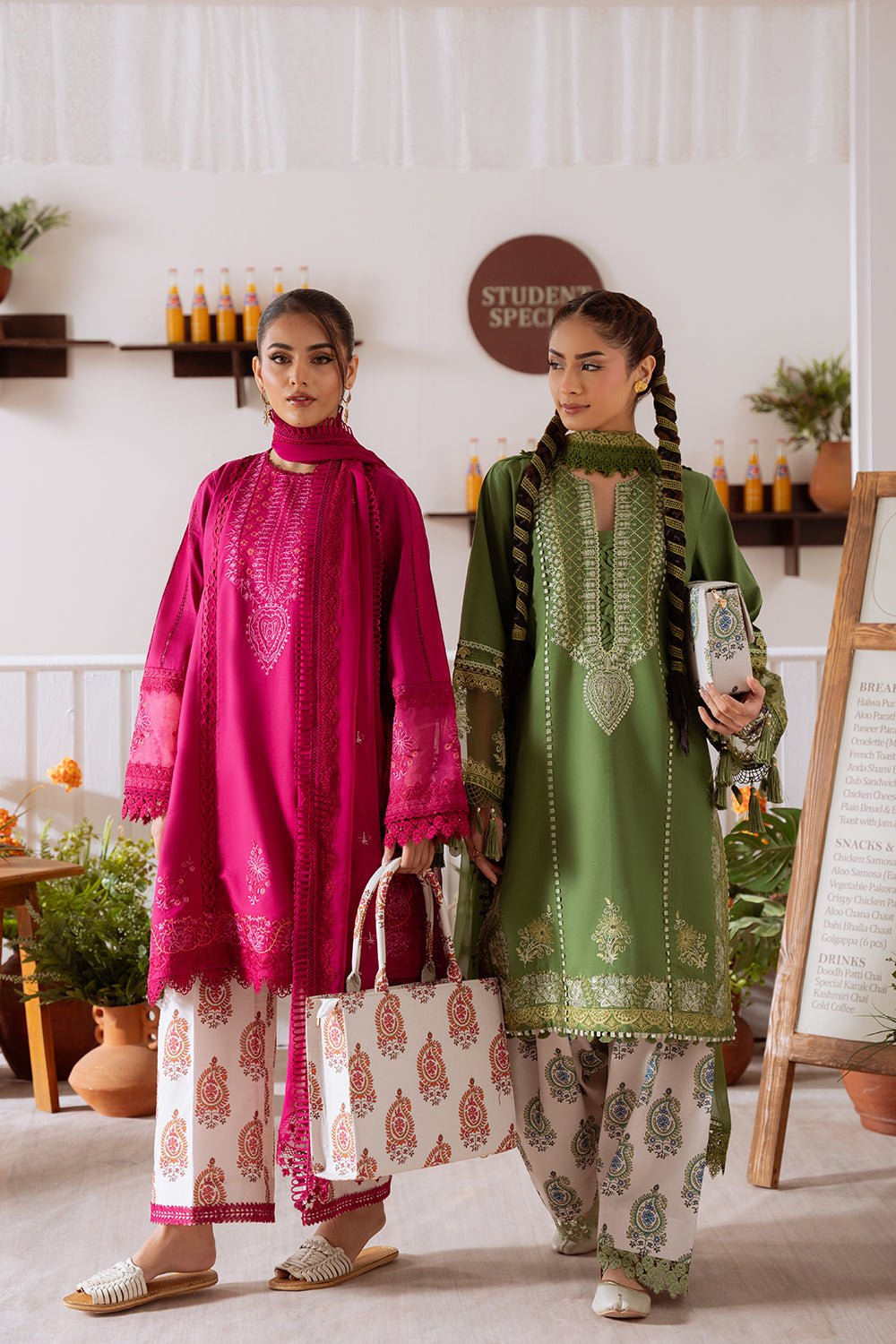 Saira Rizwan | Laanem Summer Lawn 25 | ZAFIRA-B-SRL25-03-Brand:Saira Rizwan-Type:Ladies Clothes-Coral Pink-Lawn-House of Maryam- Buy in UK, USA
