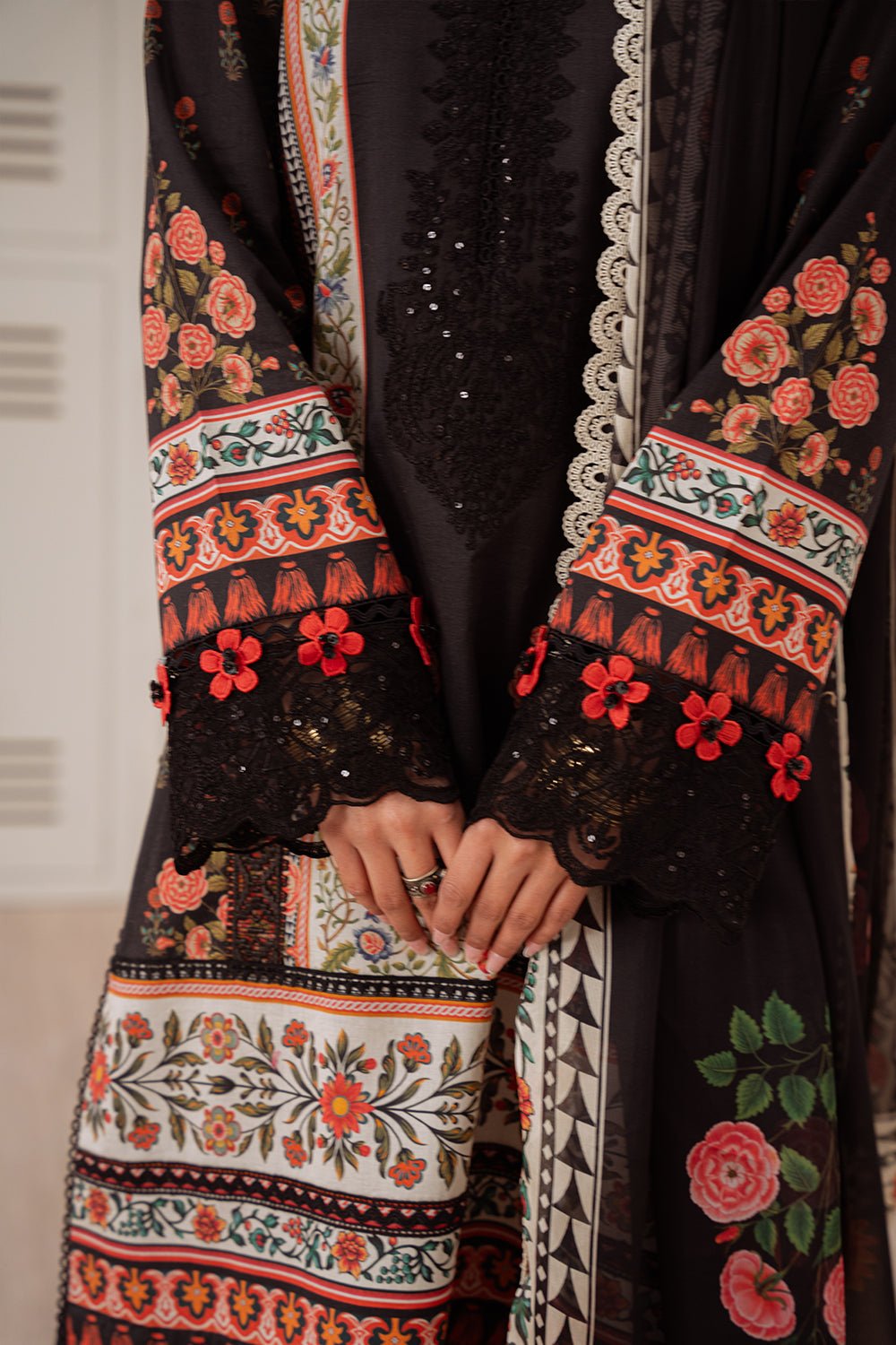 Saira Rizwan | Laanem Summer Lawn 25 | ZUMRA-A-SRL25-07-Brand:Saira Rizwan-Type:Ladies Clothes-Black-Lawn-House of Maryam- Buy in UK, USA