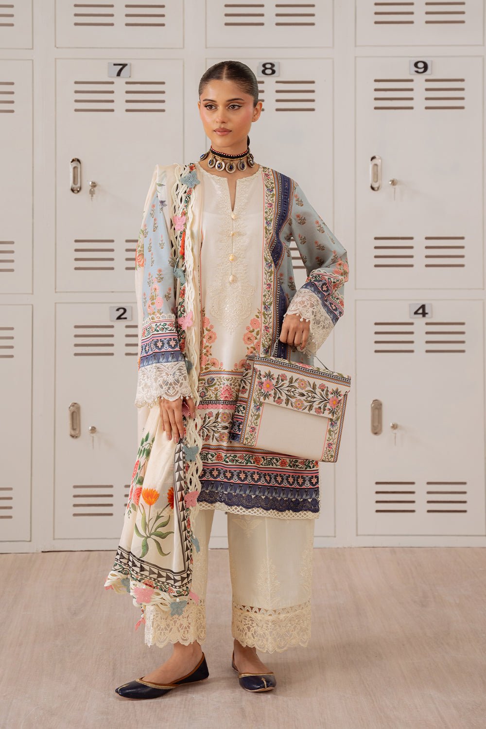 Saira Rizwan | Laanem Summer Lawn 25 | ZUMRA-B-SRL25-07-Brand:Saira Rizwan-Type:Ladies Clothes-Ivory-Lawn-House of Maryam- Buy in UK, USA