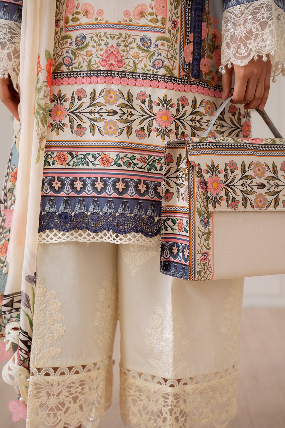 Saira Rizwan | Laanem Summer Lawn 25 | ZUMRA-B-SRL25-07-Brand:Saira Rizwan-Type:Ladies Clothes-Ivory-Lawn-House of Maryam- Buy in UK, USA