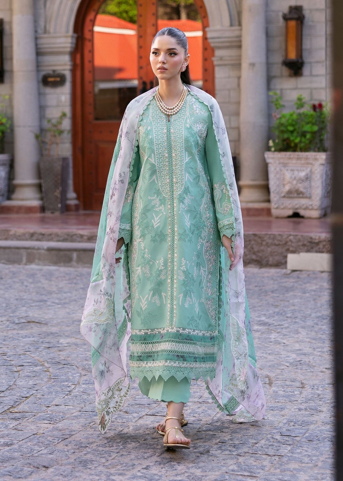 Saira Shakira | Bloom Lawn 25 | CHLOE 3-B-Brand:Saira Shakira-Type:Ladies Clothes-Green-Lawn-House of Maryam- Buy in UK, USA
