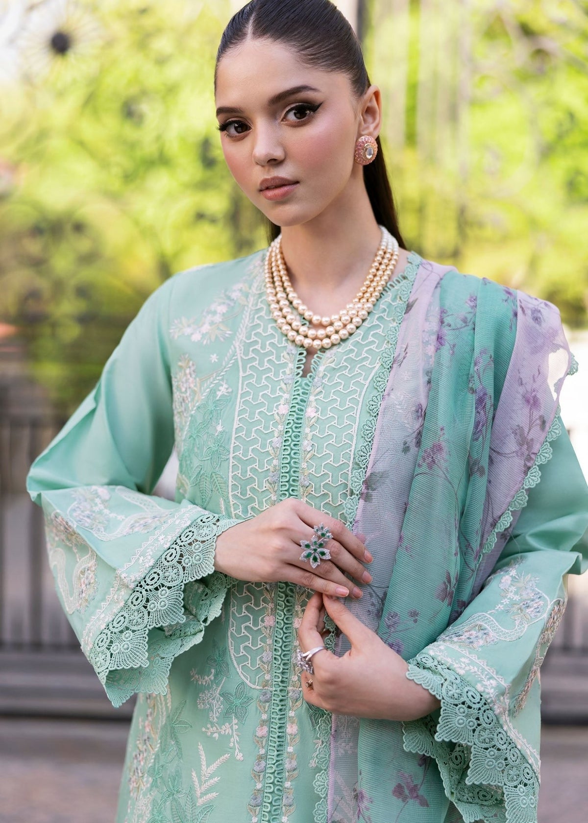 Saira Shakira | Bloom Lawn 25 | CHLOE 3-B-Brand:Saira Shakira-Type:Ladies Clothes-Green-Lawn-House of Maryam- Buy in UK, USA