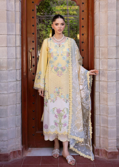 Saira Shakira | Bloom Lawn 25 | LOTUS REVERIE 4-A-Brand:Saira Shakira-Type:Ladies Clothes-Lime Yellow-Lawn-House of Maryam- Buy in UK, USA
