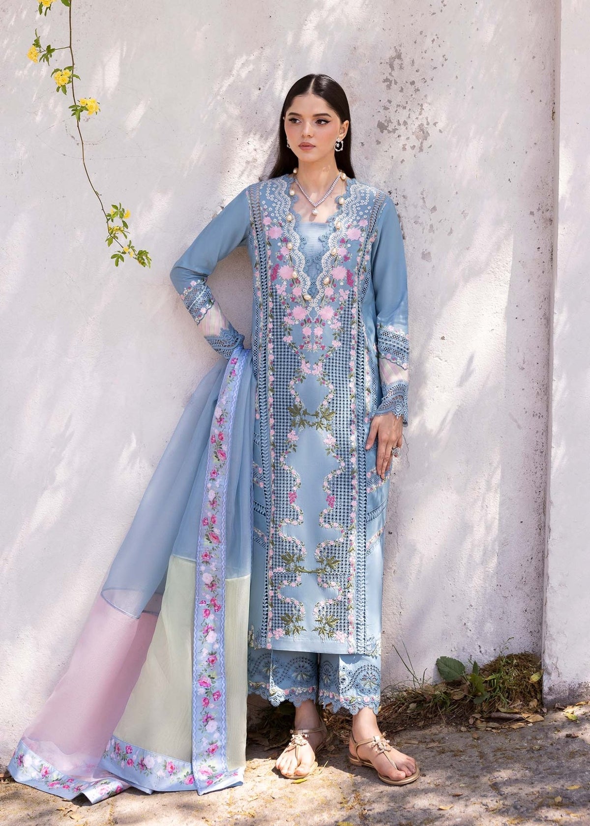 Saira Shakira | Bloom Lawn 25 | ZERENE 1-B-Brand:Saira Shakira-Type:Ladies Clothes-Periwinkle-Lawn-House of Maryam- Buy in UK, USA