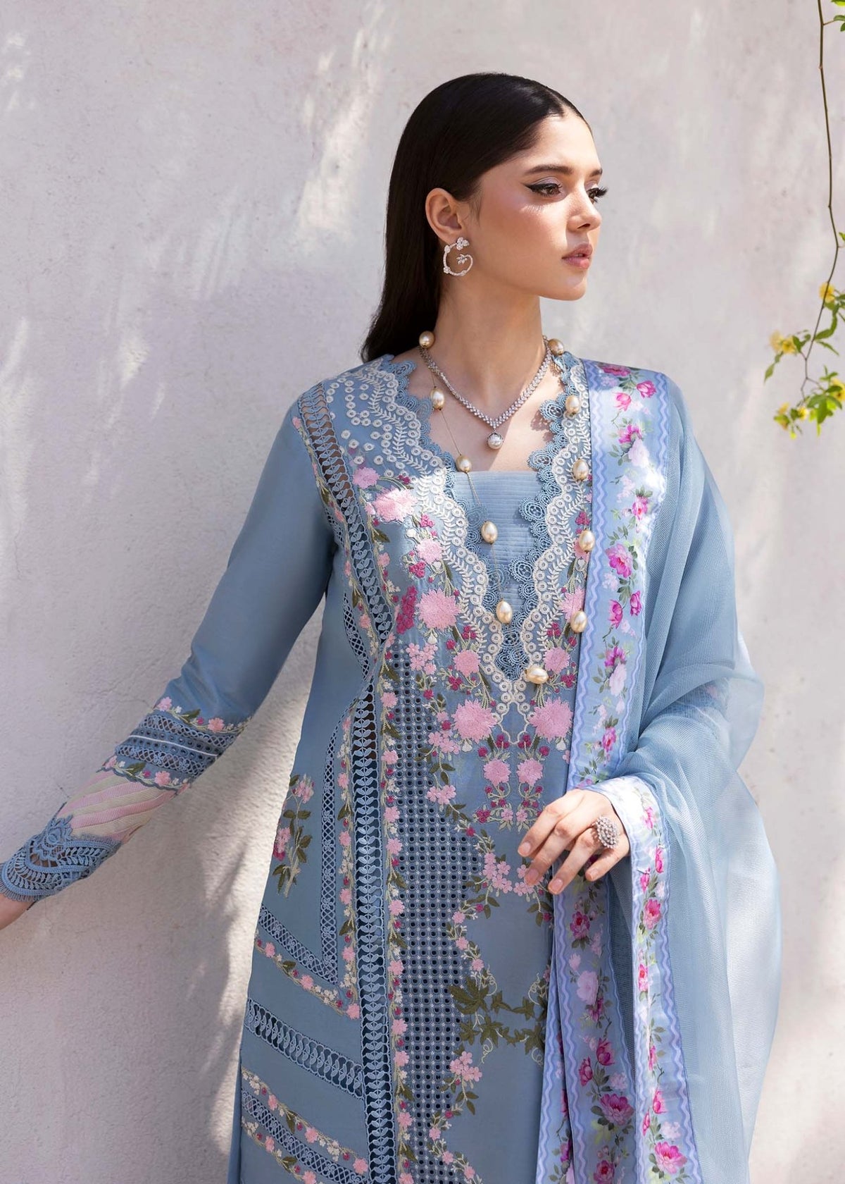 Saira Shakira | Bloom Lawn 25 | ZERENE 1-B-Brand:Saira Shakira-Type:Ladies Clothes-Periwinkle-Lawn-House of Maryam- Buy in UK, USA