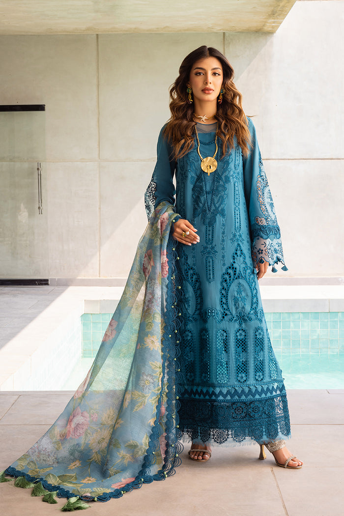 Saira Rizwan | Luxury Lawn 24 | SAPPHIRE - SRLL24-07 by Designer Saira Rizwan - House of Maryam - Pakistani Designer Ethnic Wear in {{ shop.shopifyCountryName }}