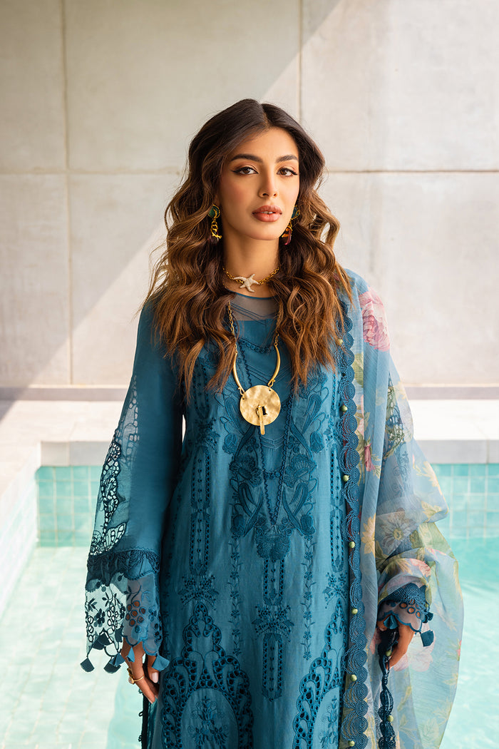 Saira Rizwan | Luxury Lawn 24 | SAPPHIRE - SRLL24-07 by Designer Saira Rizwan - House of Maryam - Pakistani Designer Ethnic Wear in {{ shop.shopifyCountryName }}