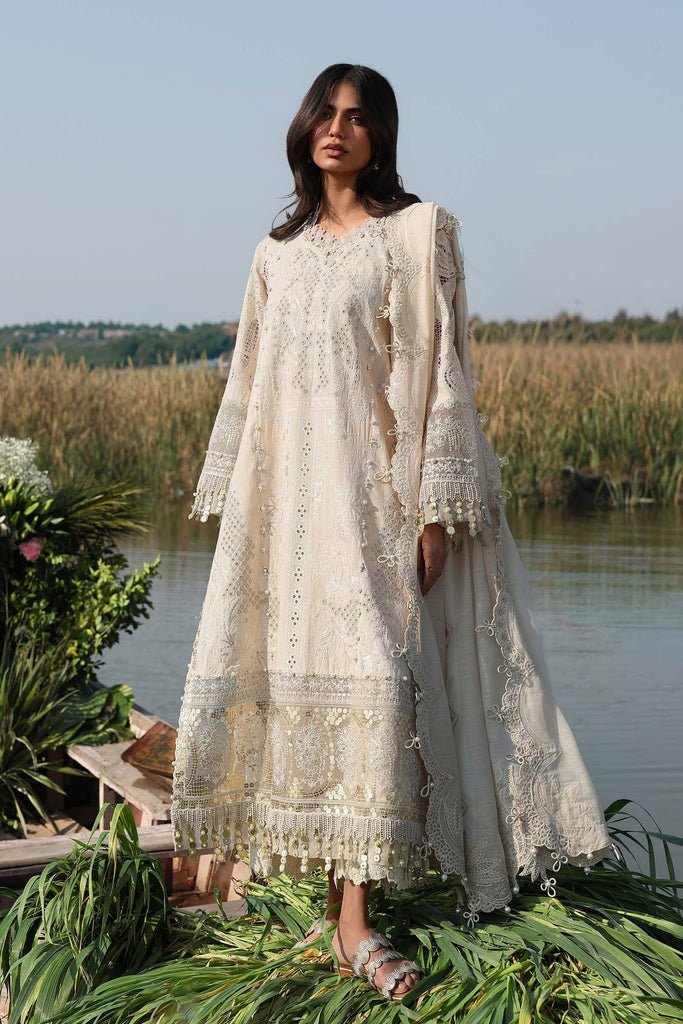 Sana Safinaz | Luxury Lawn 26 | S-01-Brand:Sana Safinaz-Type:Ladies Clothes-Ivory-Lawn-House of Maryam- Buy in UK, USA