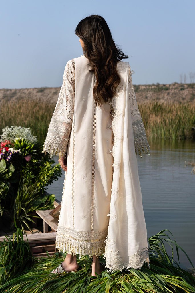 Sana Safinaz | Luxury Lawn 26 | S-01-Brand:Sana Safinaz-Type:Ladies Clothes-Ivory-Lawn-House of Maryam- Buy in UK, USA