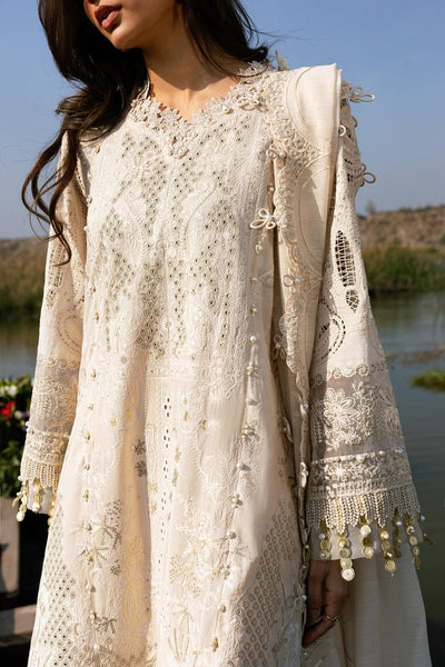 Sana Safinaz | Luxury Lawn 26 | S-01-Brand:Sana Safinaz-Type:Ladies Clothes-Ivory-Lawn-House of Maryam- Buy in UK, USA