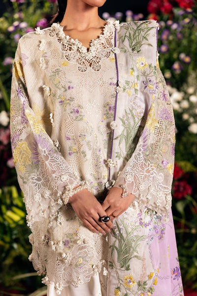 Sana Safinaz | Luxury Lawn 26 | S-02-Brand:Sana Safinaz-Type:Ladies Clothes-soft gray-Net-House of Maryam- Buy in UK, USA