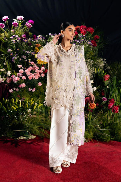 Sana Safinaz | Luxury Lawn 26 | S-02-Brand:Sana Safinaz-Type:Ladies Clothes-soft gray-Net-House of Maryam- Buy in UK, USA