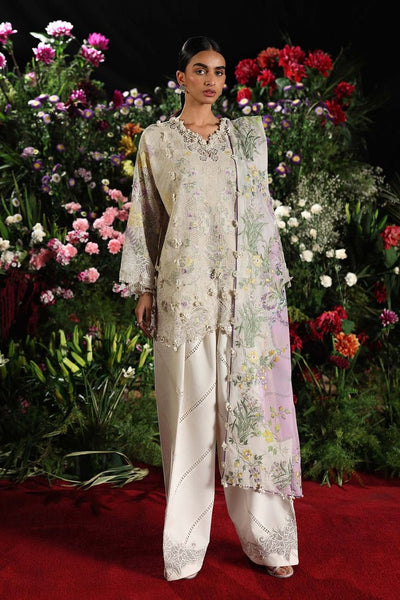 Sana Safinaz | Luxury Lawn 26 | S-02-Brand:Sana Safinaz-Type:Ladies Clothes-soft gray-Net-House of Maryam- Buy in UK, USA