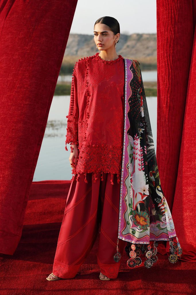 Sana Safinaz | Luxury Lawn 26 | S-03-Brand:Sana Safinaz-Type:Ladies Clothes-Deep Red-Lawn-House of Maryam- Buy in UK, USA