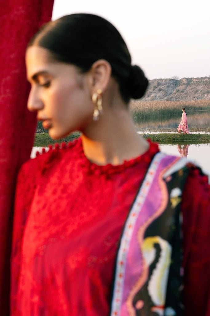 Sana Safinaz | Luxury Lawn 26 | S-03-Brand:Sana Safinaz-Type:Ladies Clothes-Deep Red-Lawn-House of Maryam- Buy in UK, USA