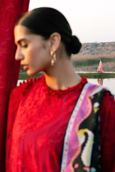 Sana Safinaz | Luxury Lawn 26 | S-03-Brand:Sana Safinaz-Type:Ladies Clothes-Deep Red-Lawn-House of Maryam- Buy in UK, USA