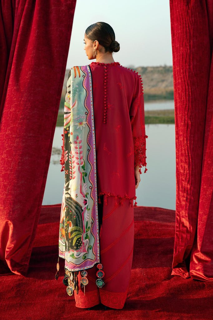 Sana Safinaz | Luxury Lawn 26 | S-03-Brand:Sana Safinaz-Type:Ladies Clothes-Deep Red-Lawn-House of Maryam- Buy in UK, USA