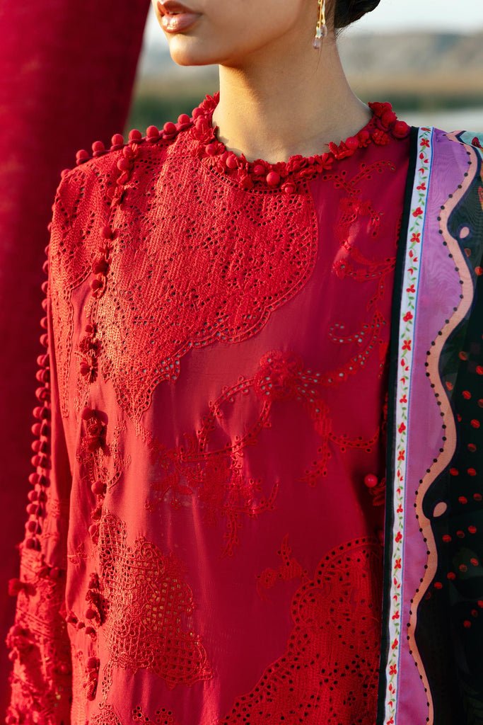 Sana Safinaz | Luxury Lawn 26 | S-03-Brand:Sana Safinaz-Type:Ladies Clothes-Deep Red-Lawn-House of Maryam- Buy in UK, USA