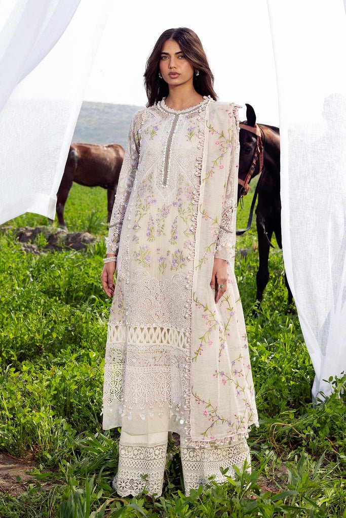 Sana Safinaz | Luxury Lawn 26 | S-05-Brand:Mushq-Type:Luxury-soft gray-Net-House of Maryam- Buy in UK, USA
