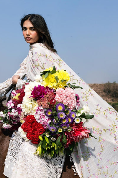 Sana Safinaz | Luxury Lawn 26 | S-05-Brand:Mushq-Type:Luxury-soft gray-Net-House of Maryam- Buy in UK, USA