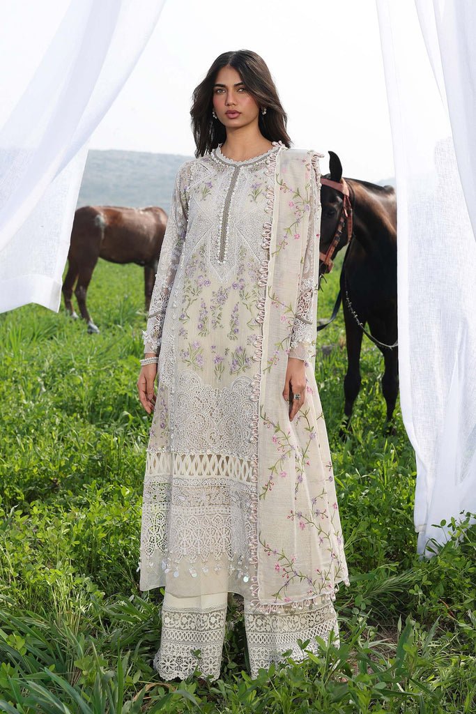 Sana Safinaz | Luxury Lawn 26 | S-05-Brand:Mushq-Type:Luxury-soft gray-Net-House of Maryam- Buy in UK, USA
