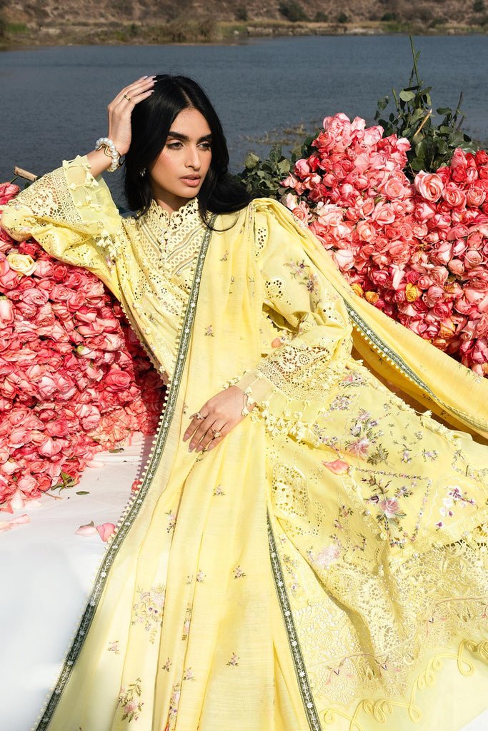 Sana Safinaz | Luxury Lawn 26 | S-07-Brand:Sana Safinaz-Type:Ladies Clothes-Pastel Yellow-Lawn-House of Maryam- Buy in UK, USA