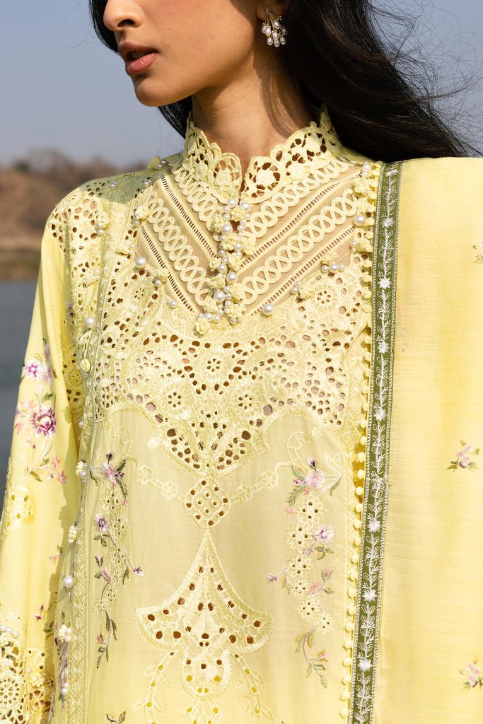 Sana Safinaz | Luxury Lawn 26 | S-07-Brand:Sana Safinaz-Type:Ladies Clothes-Pastel Yellow-Lawn-House of Maryam- Buy in UK, USA