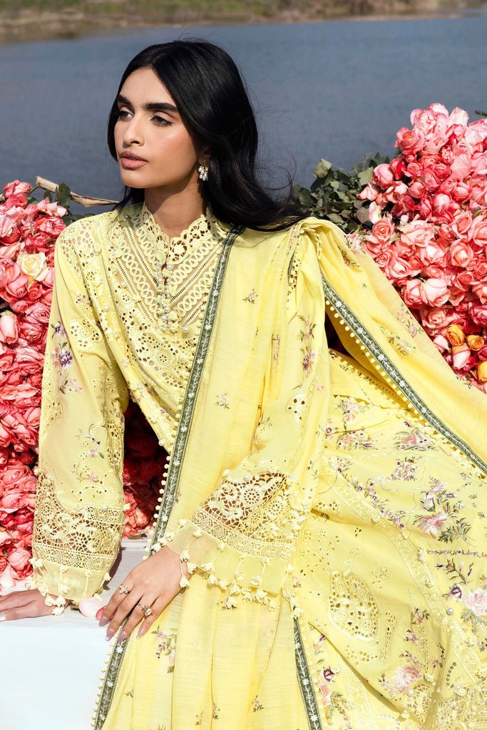 Sana Safinaz | Luxury Lawn 26 | S-07-Brand:Sana Safinaz-Type:Ladies Clothes-Pastel Yellow-Lawn-House of Maryam- Buy in UK, USA