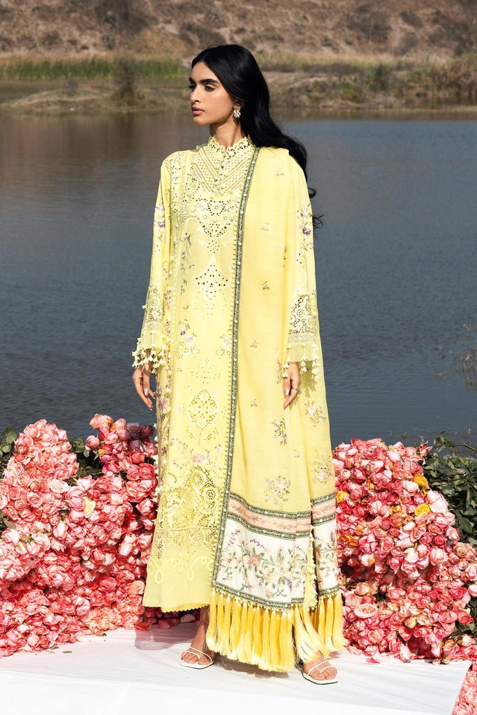 Sana Safinaz | Luxury Lawn 26 | S-07-Brand:Sana Safinaz-Type:Ladies Clothes-Pastel Yellow-Lawn-House of Maryam- Buy in UK, USA