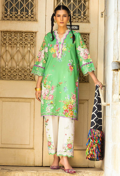 Sana Safinaz | Mahay Summer | H262-003A-2AC-Brand:Sana Safinaz-Type:Ladies Clothes-Pickle Green-Lawn-House of Maryam- Buy in UK, USA