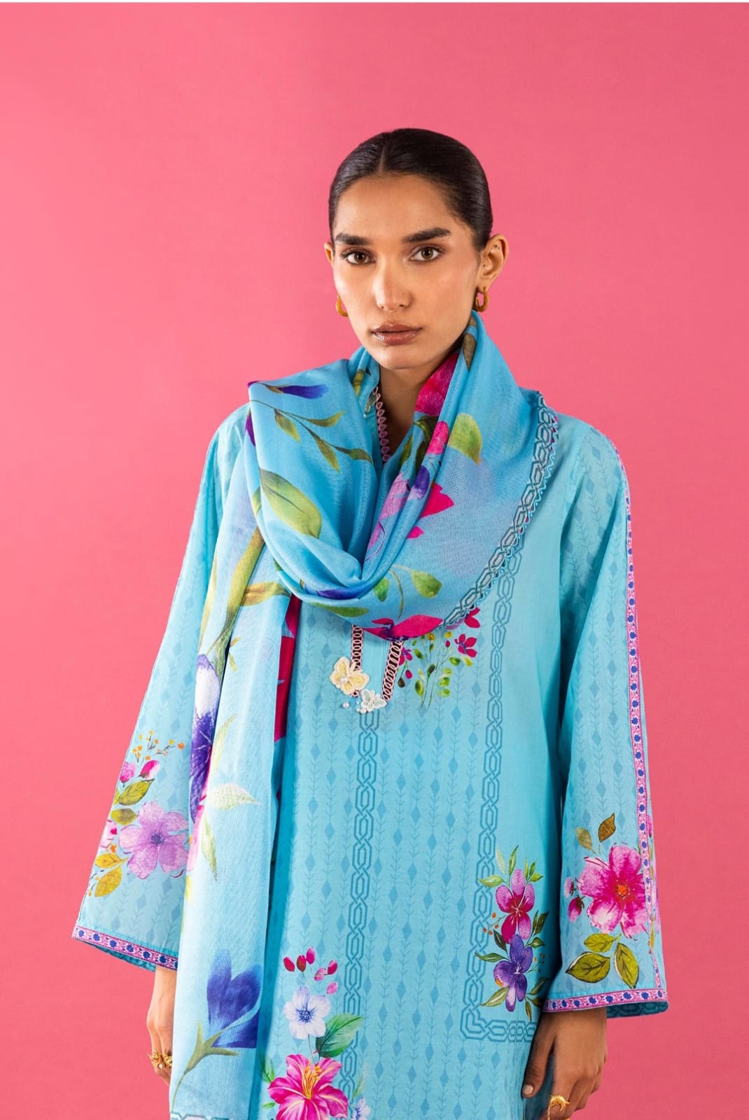 Sana Safinaz | Mahay Summer |H262-006B-2BS-Brand:Sana Safinaz-Type:Ladies Clothes-Sky Blue-Lawn-House of Maryam- Buy in UK, USA