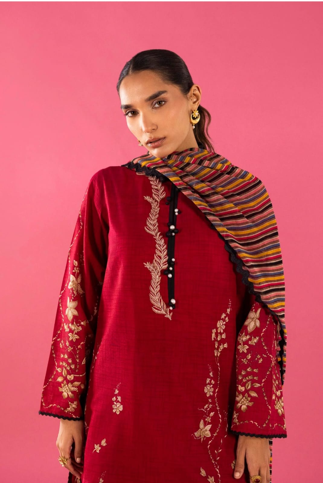 Sana Safinaz | Mahay Summer |H262-009B-3CI-Brand:Sana Safinaz-Type:Ladies Clothes-Haute Red-Lawn-House of Maryam- Buy in UK, USA
