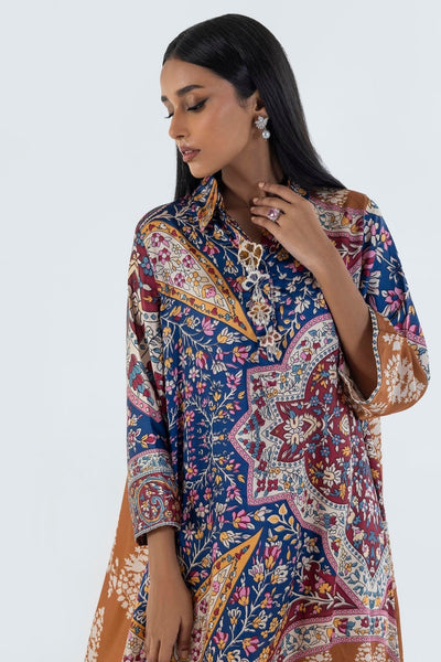 Sana Safinaz | Silk Tunics | FW24STP801-Brand:Sana Safinaz-Type:Ladies Clothes-Multicolor-Poly Satin-House of Maryam- Buy in UK, USA