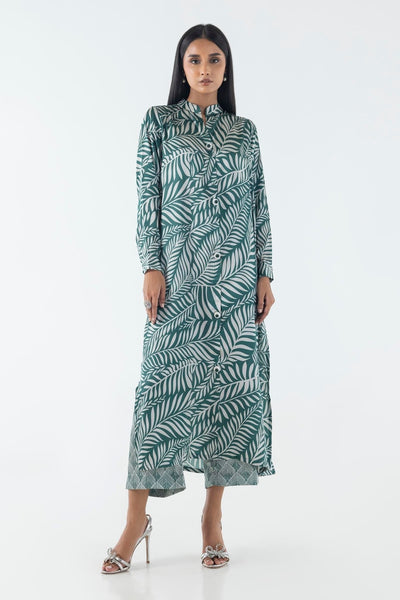 Sana Safinaz | Silk Tunics | FW24STP804P2T-Brand:Sana Safinaz-Type:Ladies Clothes-Multicolor-Poly Satin-House of Maryam- Buy in UK, USA