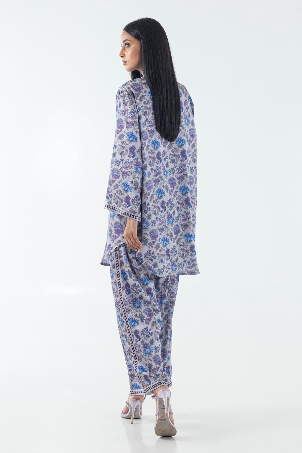 Sana Safinaz | Silk Tunics | FW24STP808P2T-Brand:Sana Safinaz-Type:Ladies Clothes-Multicolor-Poly Satin-House of Maryam- Buy in UK, USA
