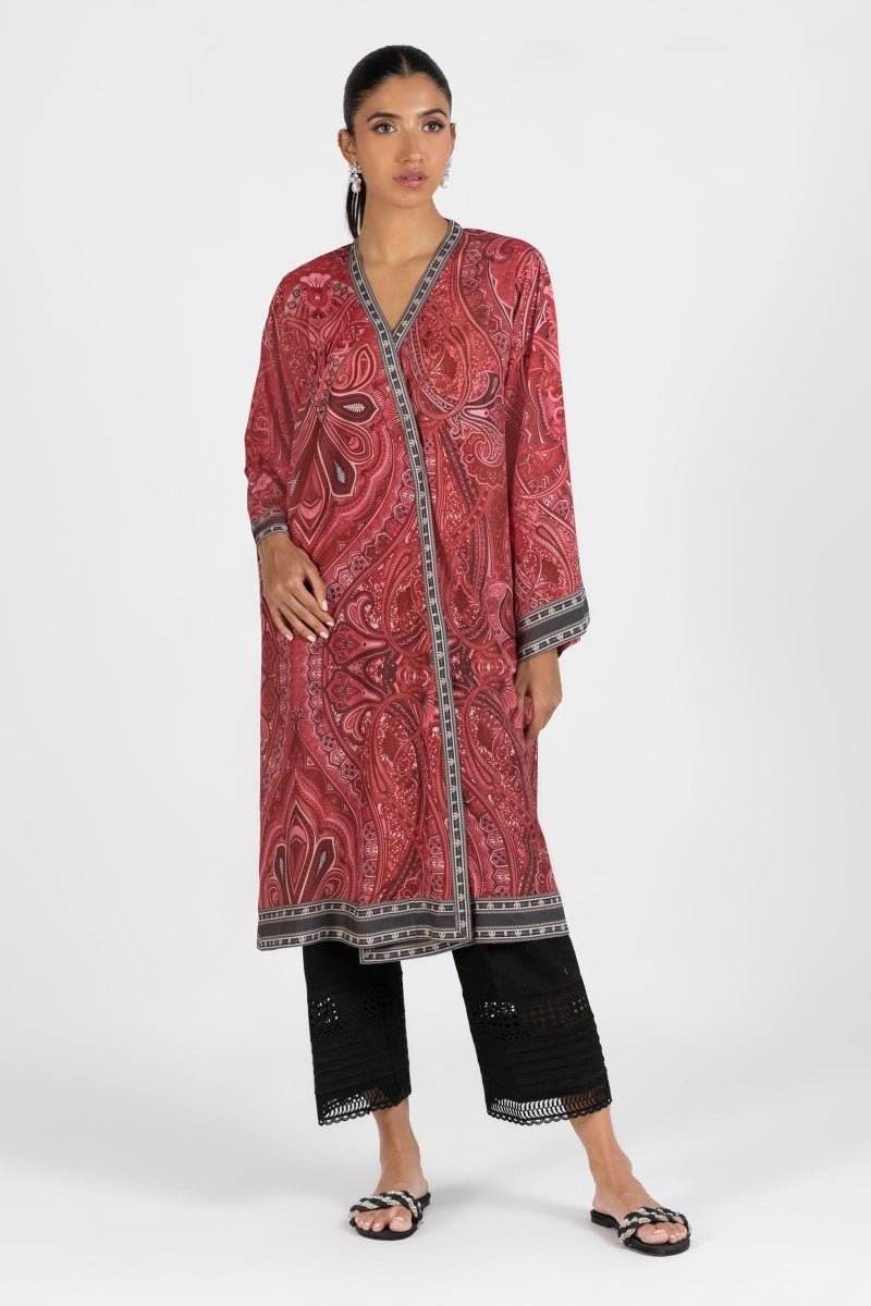 Sana Safinaz | Silk Tunics | SS23STP553-Brand:Sana Safinaz-Type:Ladies Clothes-Multicolor-Poly Crepe-House of Maryam- Buy in UK, USA