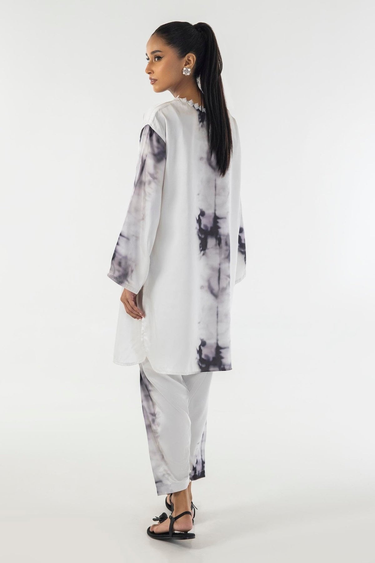 Sana Safinaz | Silk Tunics | SS24STP121P2T-Brand:Sana Safinaz-Type:Ladies Clothes-Multicolor-Poly Satin-House of Maryam- Buy in UK, USA