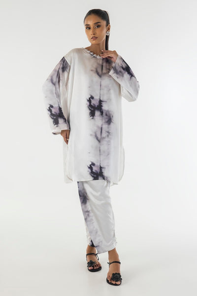 Sana Safinaz | Silk Tunics | SS24STP121P2T-Brand:Sana Safinaz-Type:Ladies Clothes-Multicolor-Poly Satin-House of Maryam- Buy in UK, USA