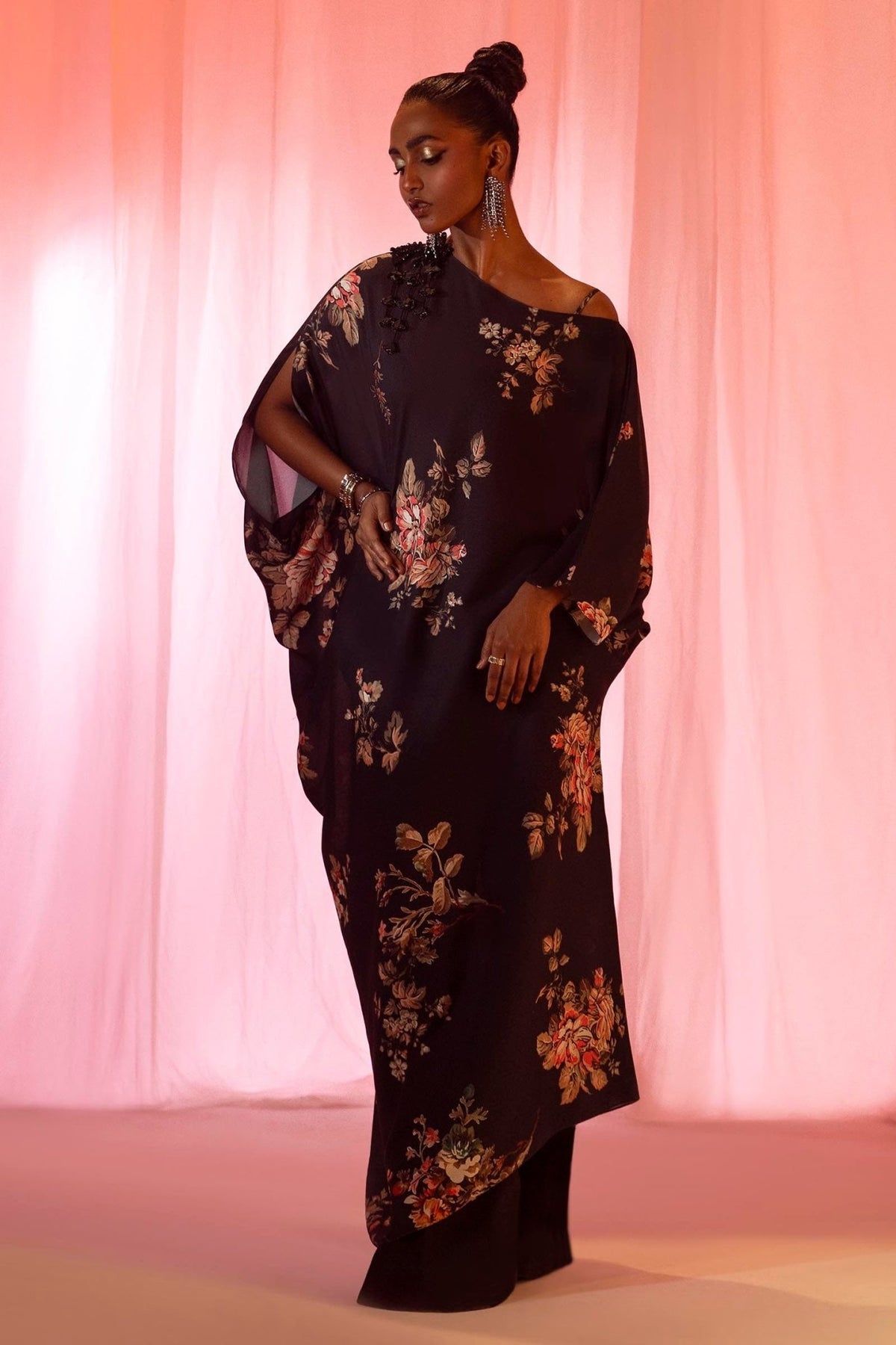 Sana Safinaz | Silk Tunics | SS24STP125-Brand:Sana Safinaz-Type:Ladies Clothes-Multicolor-Poly Satin-House of Maryam- Buy in UK, USA